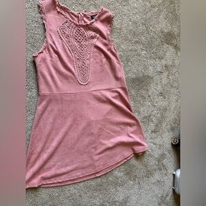 Pink suede and lace dress size xl